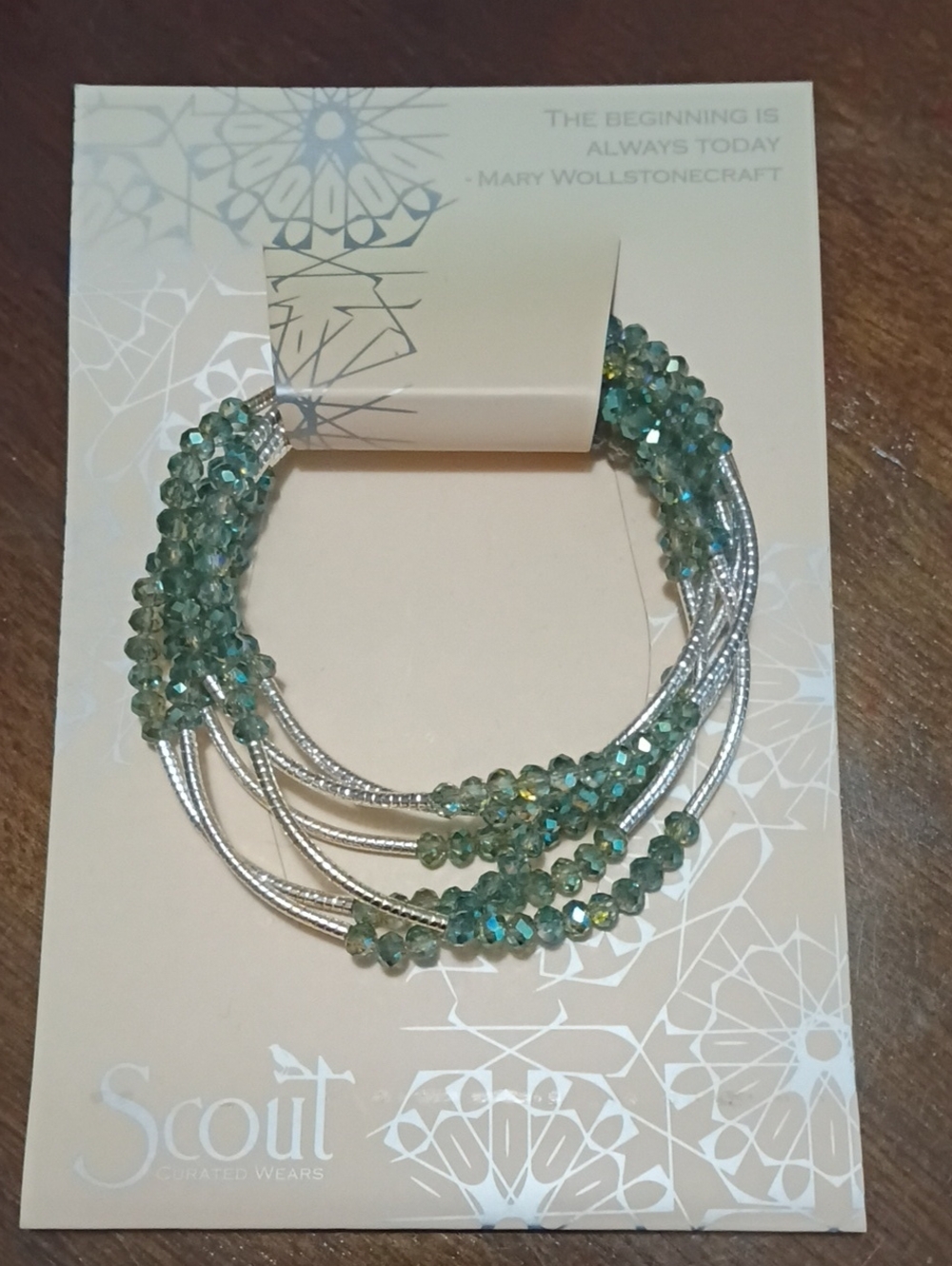 Scout Aqua Crystal Multi-Strand Bracelet with Silver Accents - Picture 1 of 5